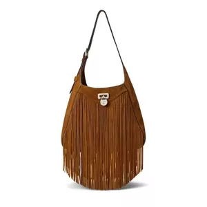 Lauren Ralph Lauren geantă de mana din piele întoarsă imagine