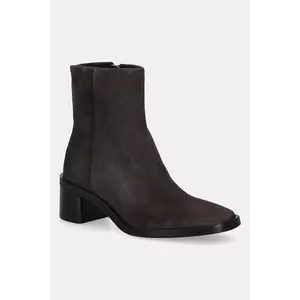 Calvin Klein cizme din piele întoarsă BLOCK HEEL ZIP BOOT SUE imagine