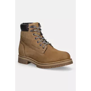 Tommy Hilfiger cizme înalte din piele FLEX TH OUTDOOR W NBK BOOT imagine