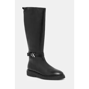 Calvin Klein ghete de piele KNEE BOOT W/ METAL LOGO imagine