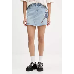 Hugo Blue fustă jeans HUGO x Jujutsu Kaisen imagine