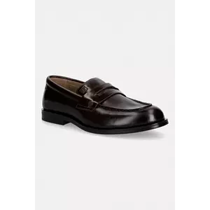 Calvin Klein mocasini de piele ESS RUBBER PENNY LOAFER POL LTH imagine