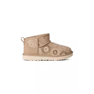 UGG cizme de iarnă pentru copii din piele întoarsă KIDS' CLASSIC ULTRA MINI SUN STITCH imagine