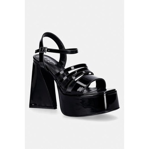 Koi Footwear sandale Dynasty All Black Platform Strappy Heels imagine