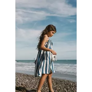 Tinycottons rochie pentru copii cu in LIGHT NAVY STRIPES DRESS imagine