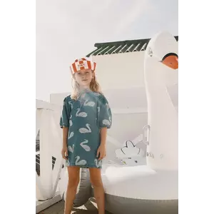 Tinycottons rochie din bumbac pentru copii BIG SWANS DRESS imagine