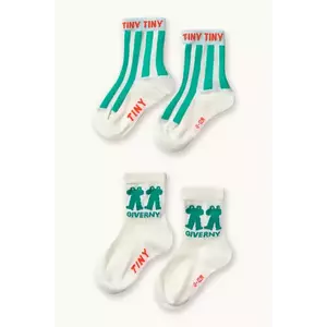 Tinycottons șosete copii EMERALD STRIPES & FROG MEDIUM SOCKS imagine