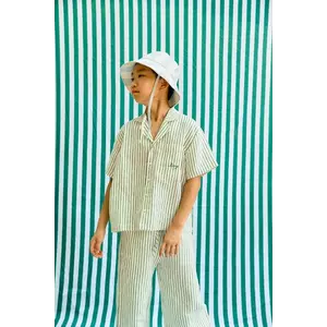 Tinycottons cămașă de in pentru copii EMERALD STRIPES SHIRT imagine