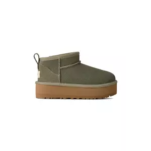 UGG cizme de zăpadă din piele întoarsă CLASSIC ULTRA MINI PLATFORM imagine