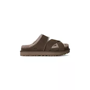 UGG papuci din piele W Greenport Cross Strap Slide imagine