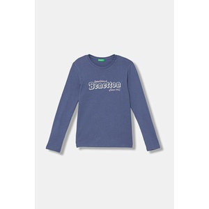 United Colors of Benetton bluză cu mânecă lungă pentru copii, din bumbac imagine
