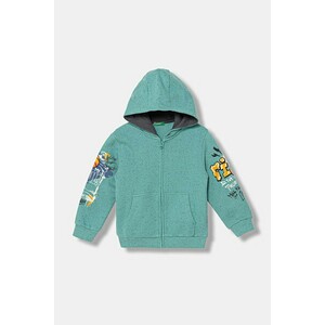 United Colors of Benetton hanorac cu fermoar și glugă pentru copii, din bumbac imagine