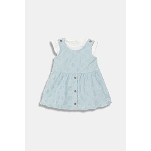United Colors of Benetton rochie evazată cu bumbac imagine