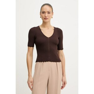 Twinset bluză cu volane pentru femei, cu vâscoză imagine