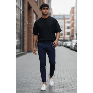 Pantaloni barbati casual bleumarin 10614 imagine