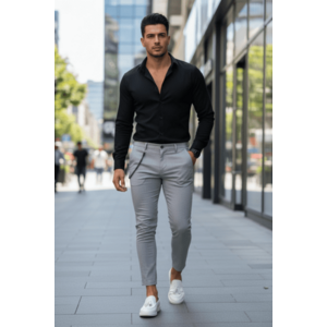 Pantaloni barbati eleganti gri 10614 imagine