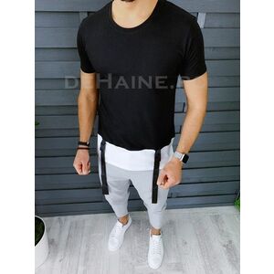 Tricou barbati slim fit asimetric ZR A8527 O3-3.3 imagine