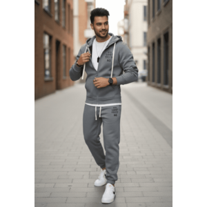 Trening barbati slim fit gri Pantaloni + hanorac 162 22A-5 imagine