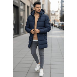 Geaca barbati de iarna bleumarin A26 imagine