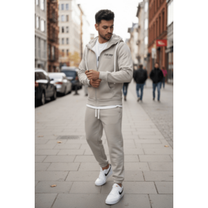 Trening barbati slim fit bej Pantaloni + hanorac 166 4-3.1 imagine