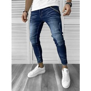 Blugi barbati conici albastri 367 G2 imagine