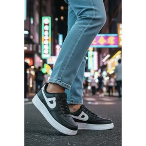 Adidasi dama negri cu alb casual B99 imagine