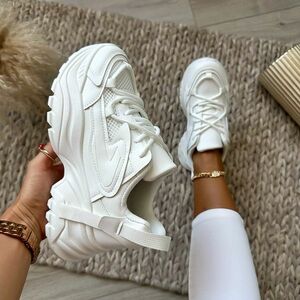 Adidasi dama casual alb WW096 T55-3 imagine