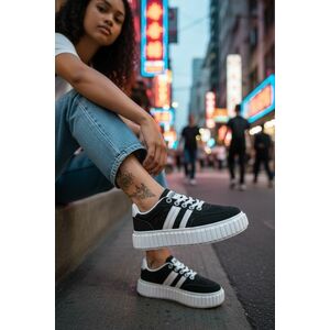 Adidasi dama casual negri cu alb LA351 T50-2 imagine