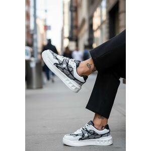 Adidasi barbati casual albi cu gri VLT L75 imagine