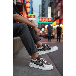 Adidasi barbati casual albi cu auriu VLT L75 N7-2 imagine