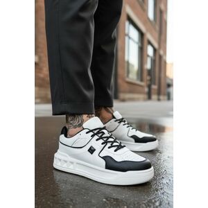 Adidasi barbati casual albi cu negru VLT L75 T50-1 imagine