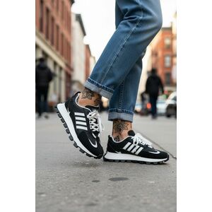 Adidasi dama casual alb cu negru LA249 imagine