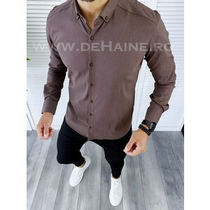Camasa barbati slim fit maro B5478 O2-5.3 imagine