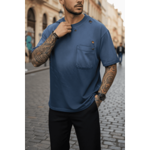Tricou barbati bleumarin degrade oversize premium Y003 11-2.2 imagine