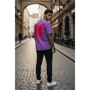 Tricou barbati mov oversize premium Y265 11-5.1 imagine