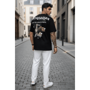 Tricou barbati negru oversize premium Y027 11-4.2 imagine