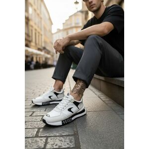 Adidasi barbati casual albi A105 imagine