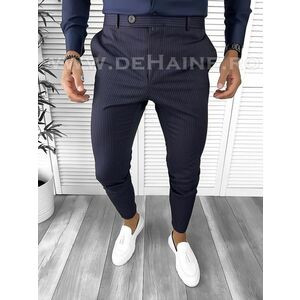 Pantaloni barbati eleganti regular fit bleumarin B9147 P18-4.2 imagine