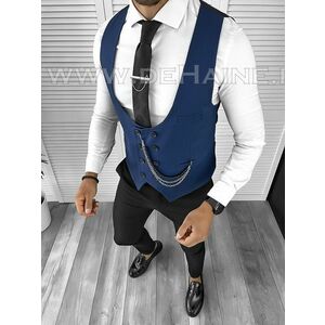 Vesta barbati eleganta slim fit bleumarin B8170 P18-4.2 imagine