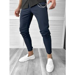 Pantaloni barbati casual bleumarin CU MIC DEFECT DEF10614 O3-1.3 imagine