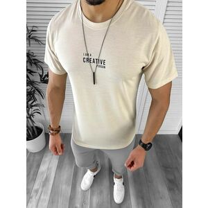 Tricou barbati bej CU MIC DEFECT DEF12514 imagine