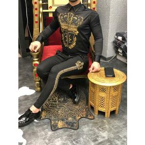 Pantaloni barbati eleganti negri B5727 P19-4.1 imagine