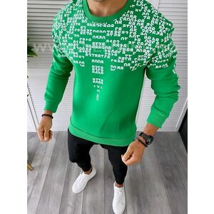 Bluza barbati verde cu imprimeu K413 15-4.1 imagine