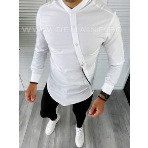 Camasa barbati asimetrica alba CU MIC DEFECT B5048 O3-6.1 imagine