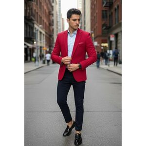 Sacou barbati slim fit grena B8339 89-5 imagine