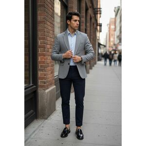 Sacou barbati slim fit dungi C100 P19-1.1 imagine