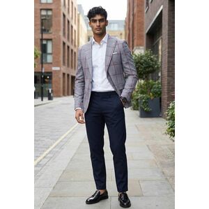 Sacou barbati slim fit in carouri b1181 imagine