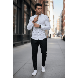 Camasa barbati slim fit mustar G511 imagine