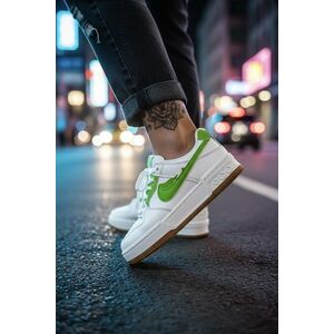 Adidasi dama albi cu verde casual 9981 imagine