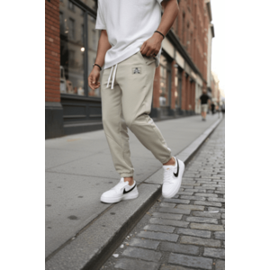 Pantaloni de trening crem conici GG107 27-4.1 imagine